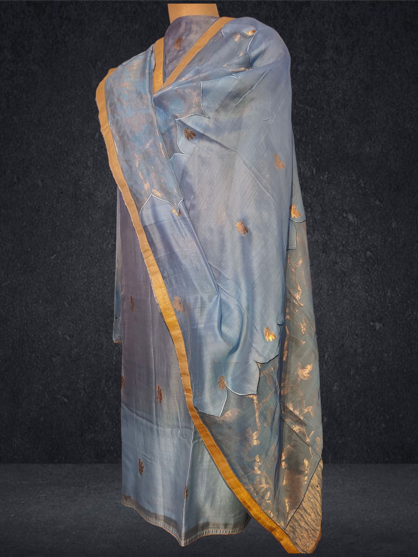 Semi Stitched Formal chanderi Suitset