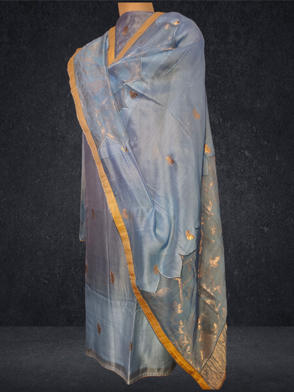 Semi Stitched Formal chanderi Suitset