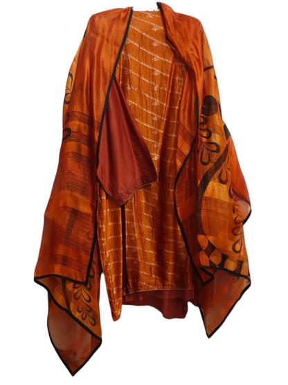 Semi Stitched Chanderi Formal Suitset