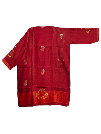 Semi Stitched Chanderi Casual Suitset