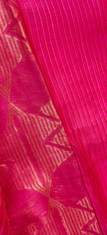 Formal Chanderi Zari Woven With Gota Saree