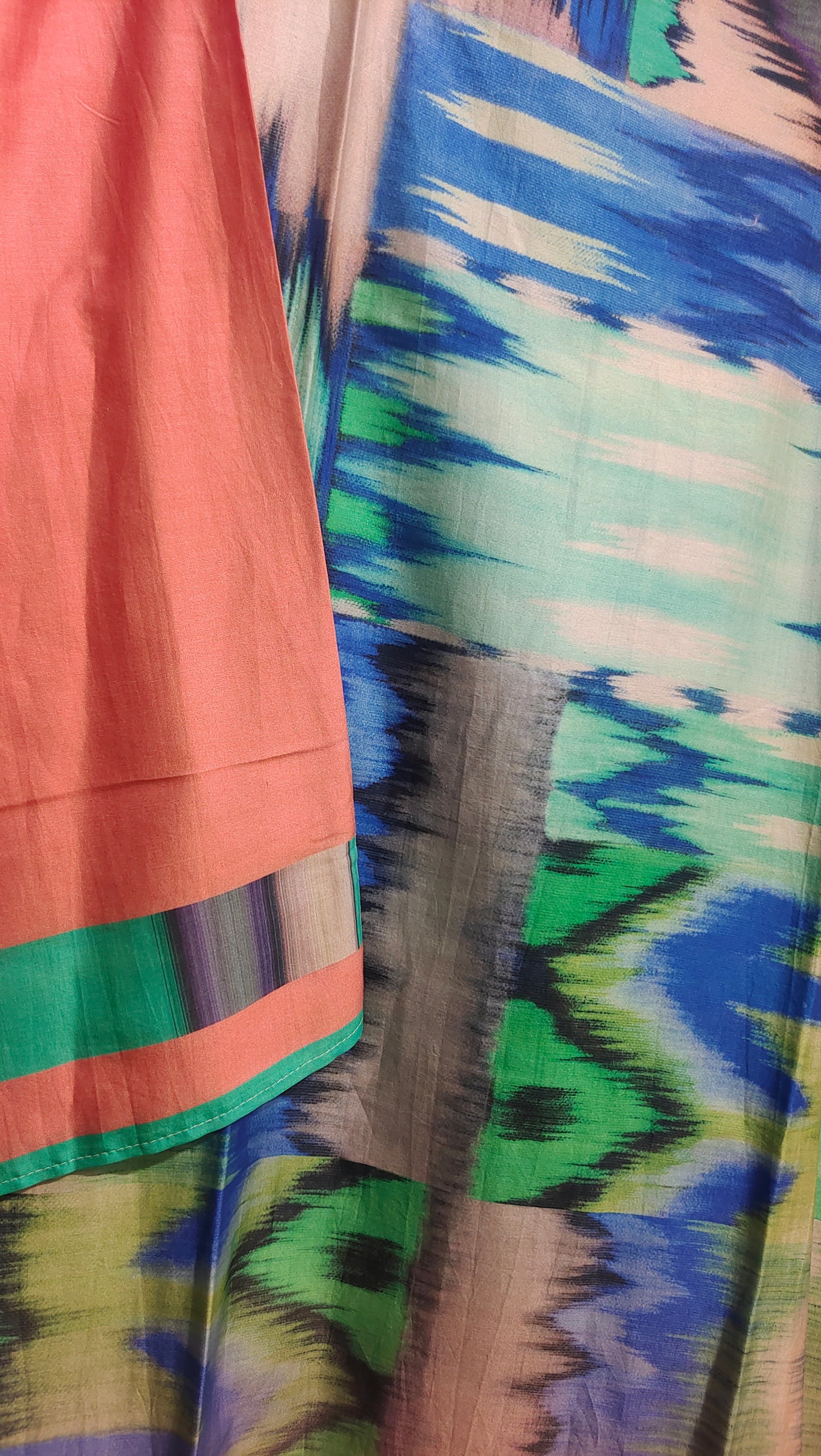 Semi Stitched Chanderi Casual Suitset