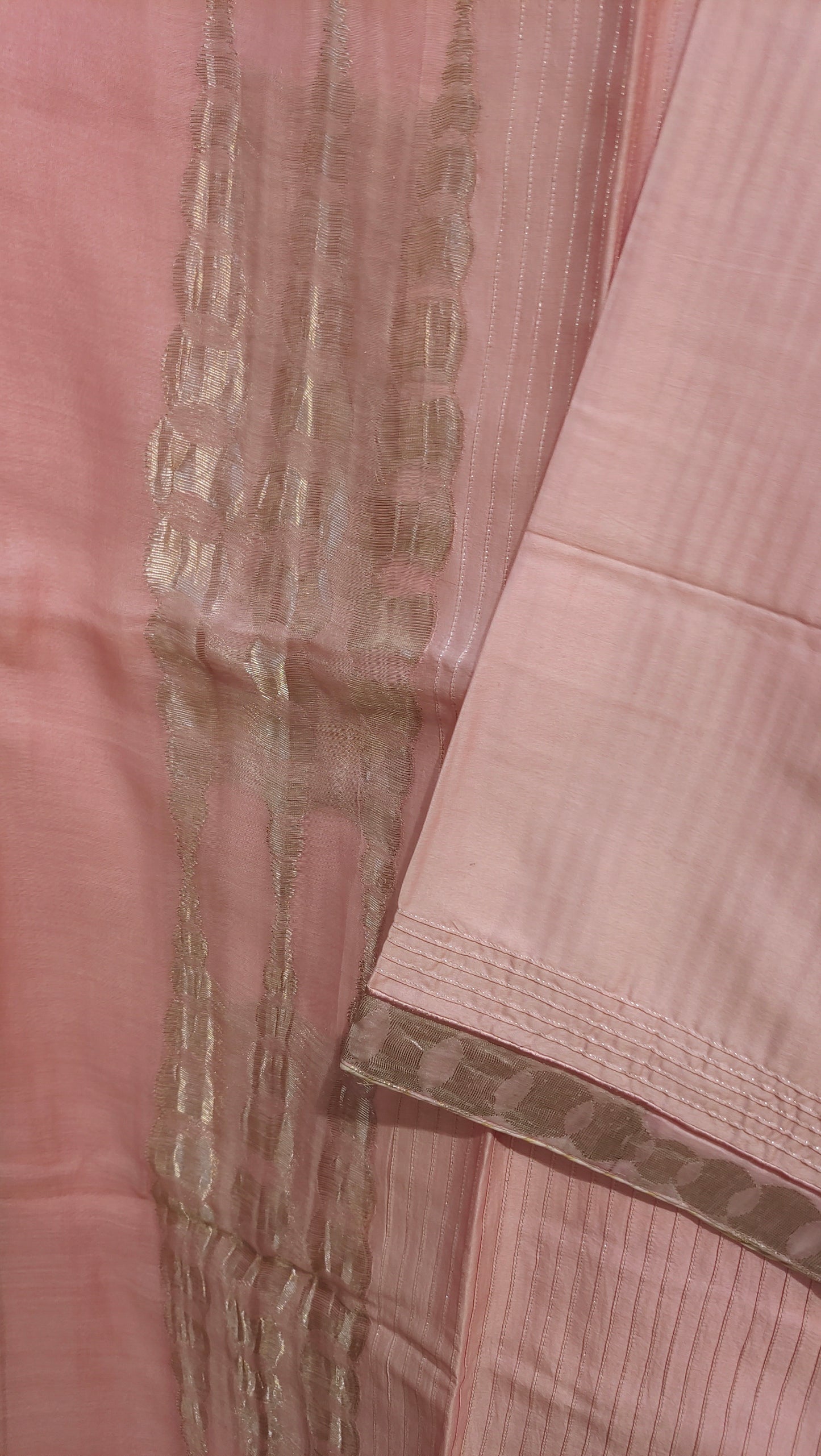 Semi Stitched Chanderi Formal Suitset