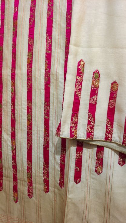 Semi Stitched Chanderi Formal Suitset