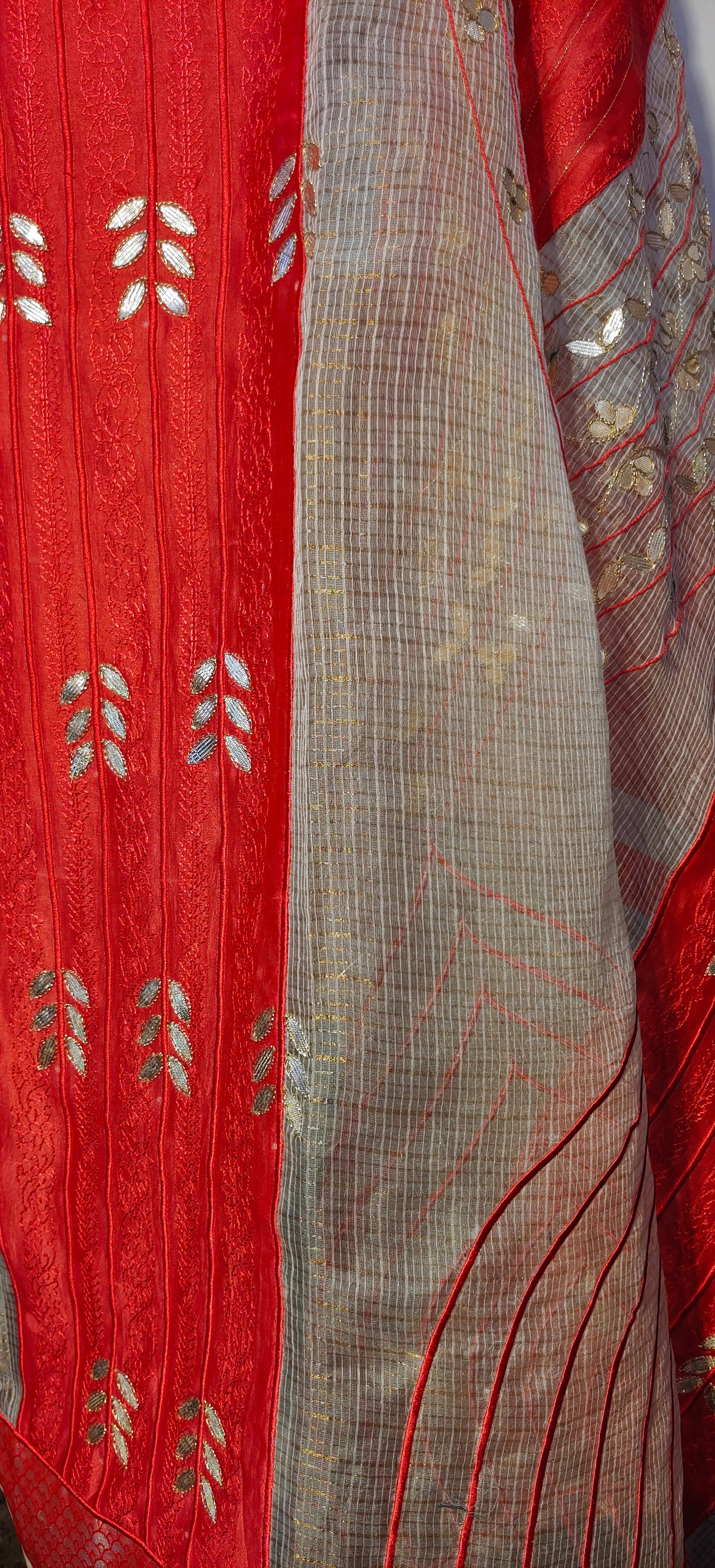 Chanderi Zari Woven Gota Dupatta