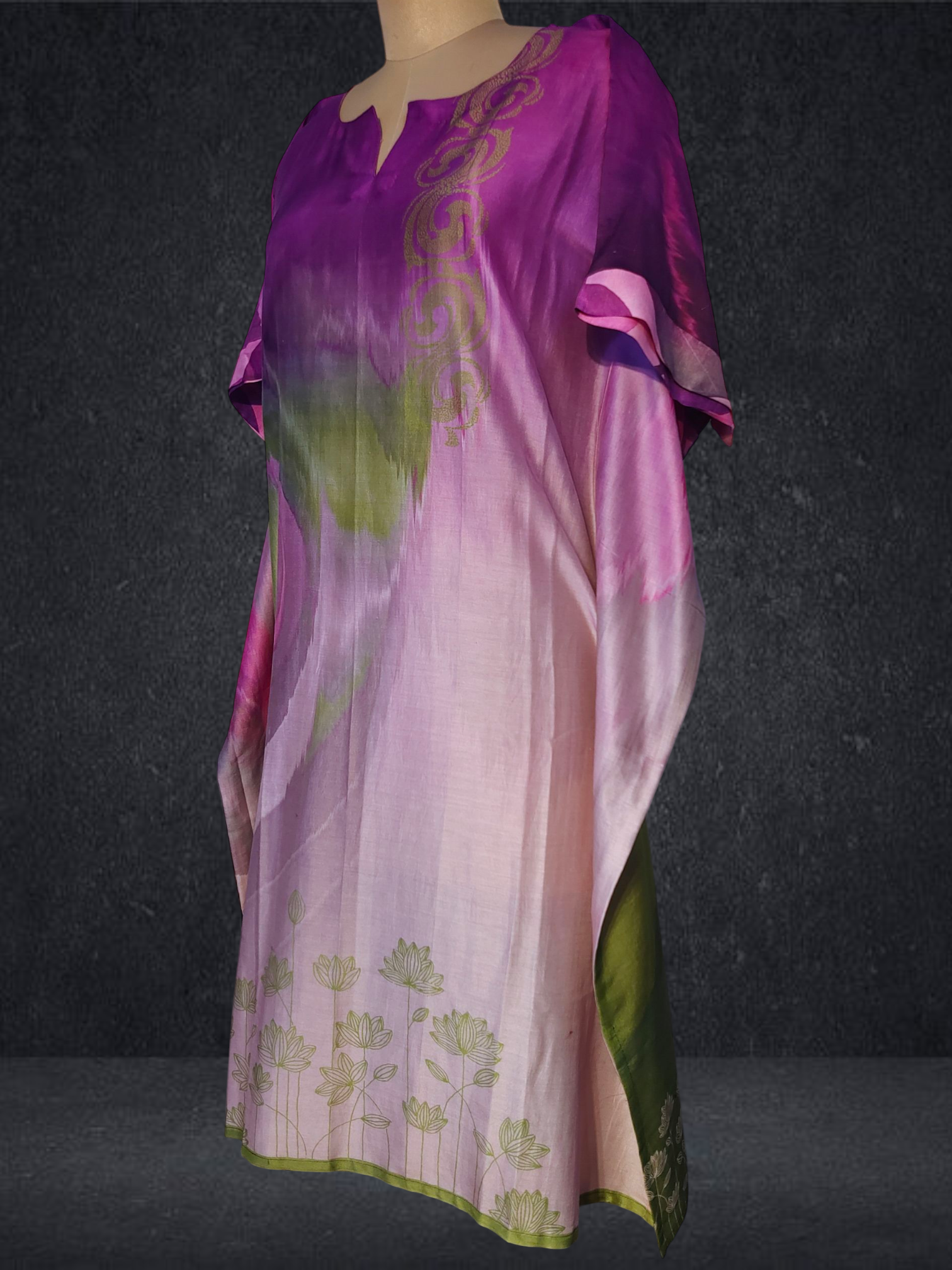 Stitched Chanderi Digital Printed Kaftan VISHAL KAPUR STUDIO