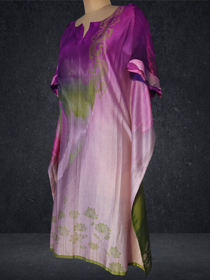 Stitched Chanderi Digital Printed Kaftan VISHAL KAPUR STUDIO