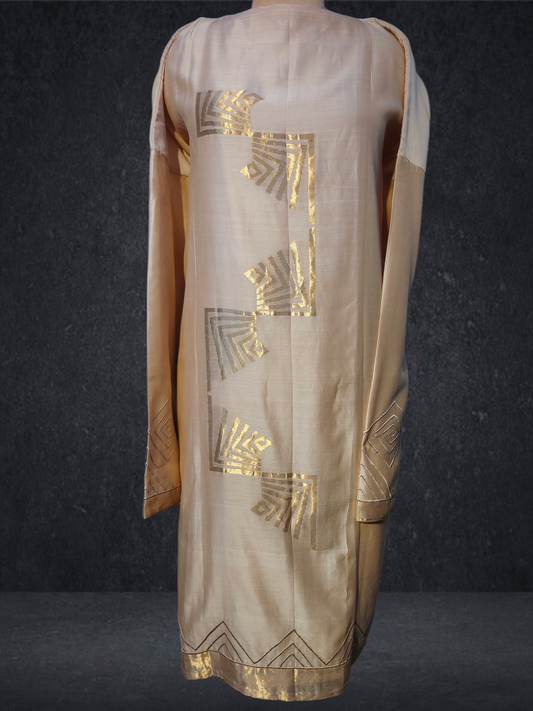 Semi Stitched Chanderi kurta