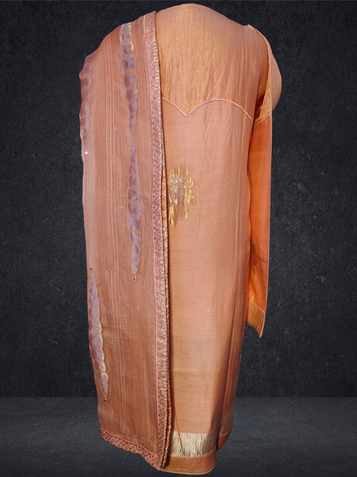 Semi Stitched Formal chanderi Suitset