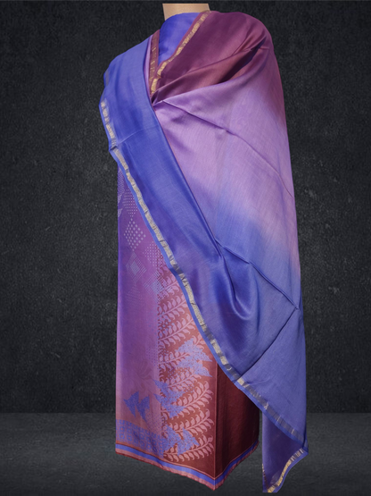 Semi Stitched Chanderi Casual Suitset