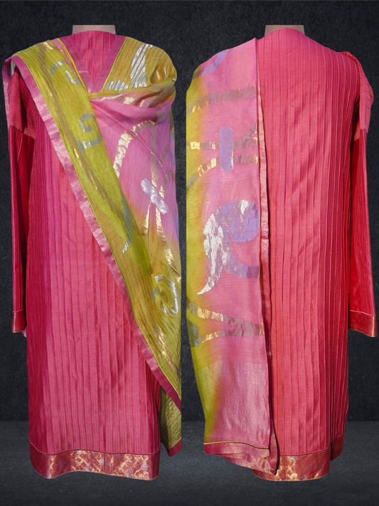 Semi Stitched Formal chanderi Suitset