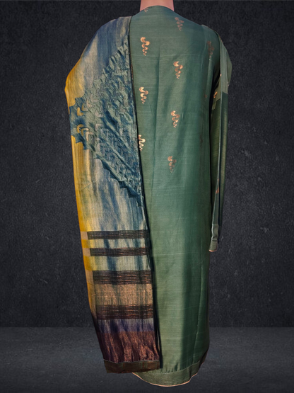 Semi Stitched Formal chanderi Suitset