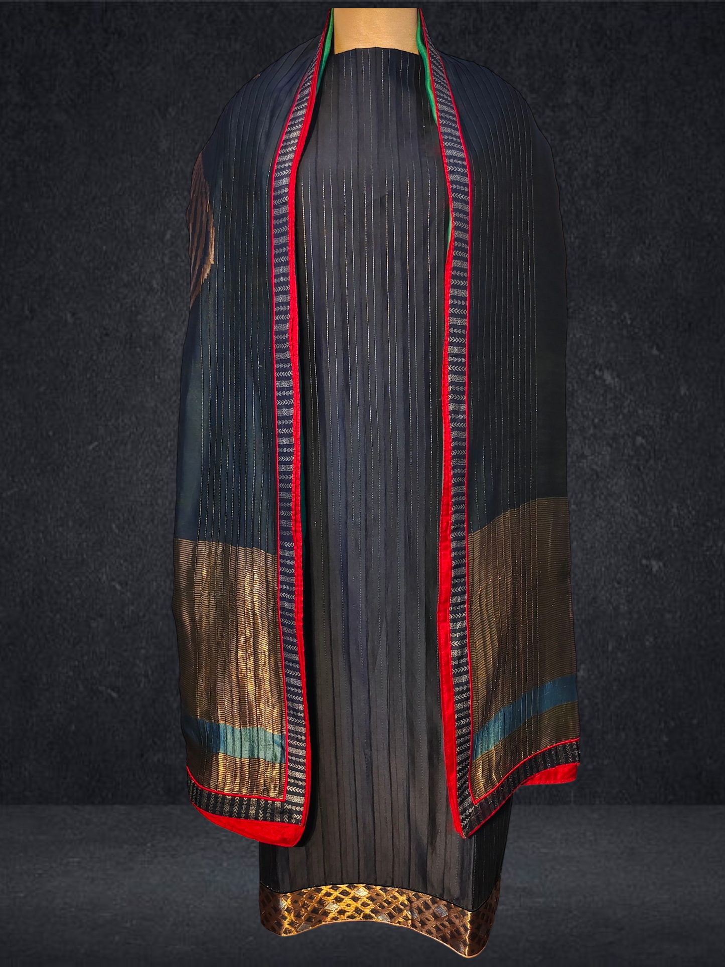 Semi Stitched Formal chanderi Suitset