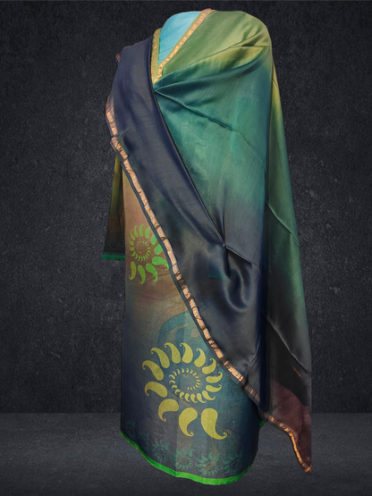 Semi Stitched Chanderi Casual Suitset