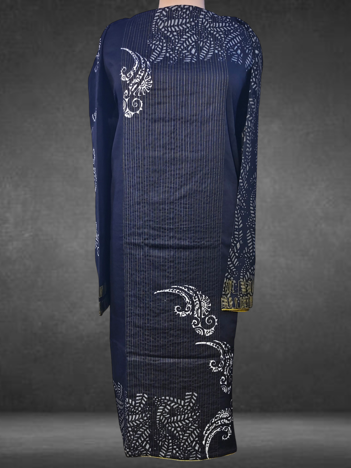 Semistitched Cotton Block Printed Kurta