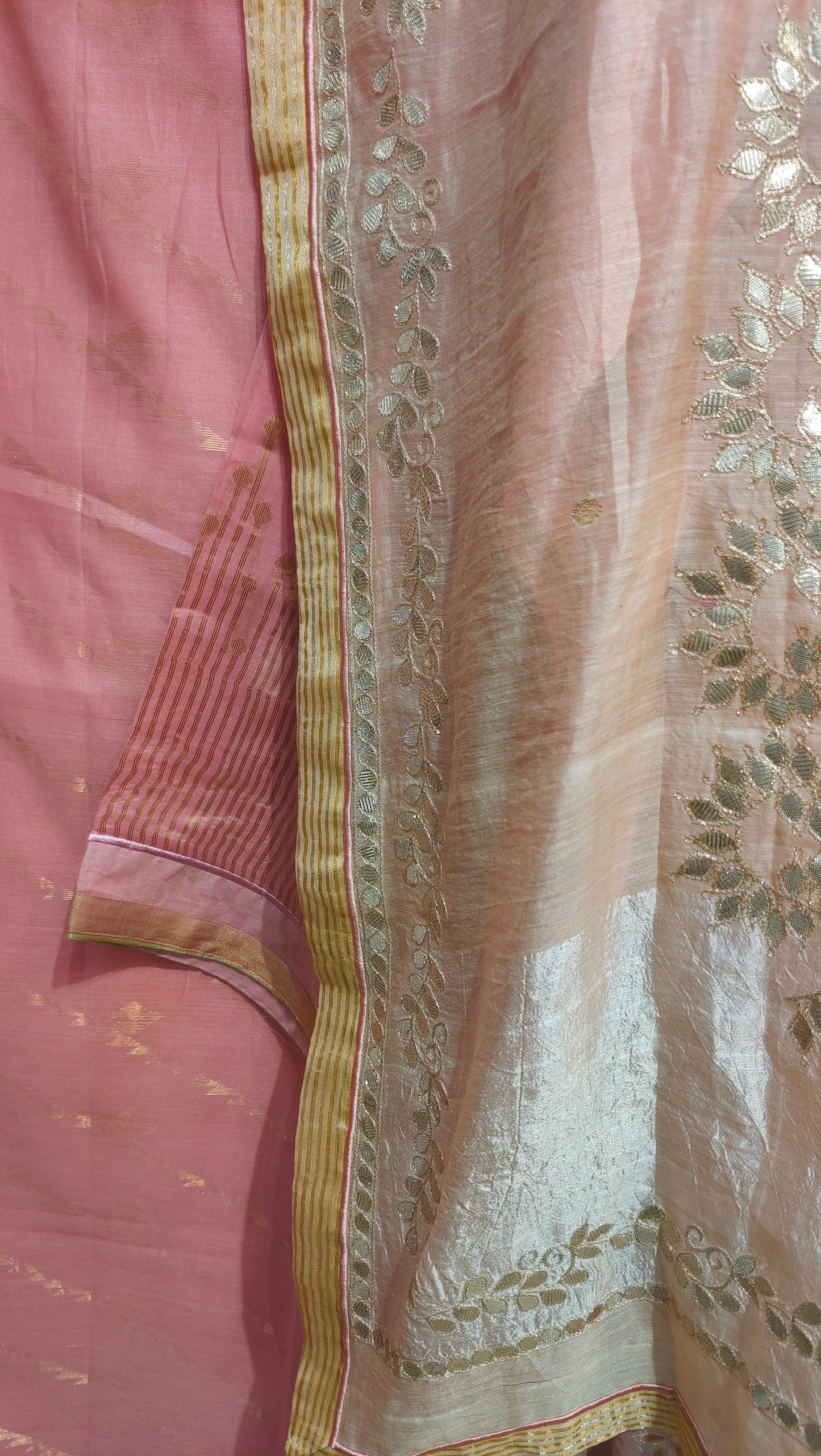 Semi Stitched Chanderi Formal Suitset