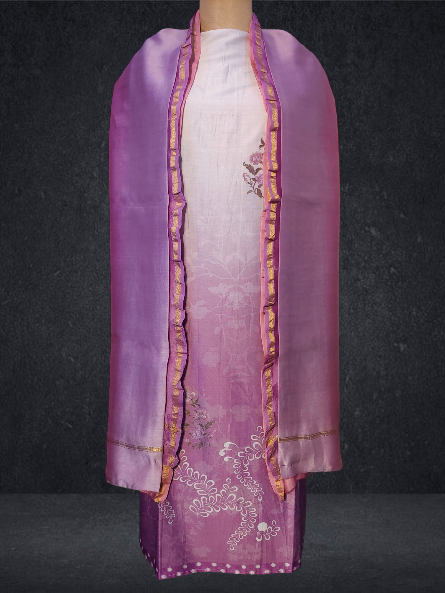Semi Stitched Chanderi Casual Suitset VISHAL KAPUR