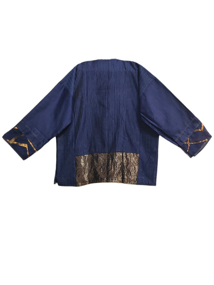 SemiStitched zariwoven Blue chanderi Tunic