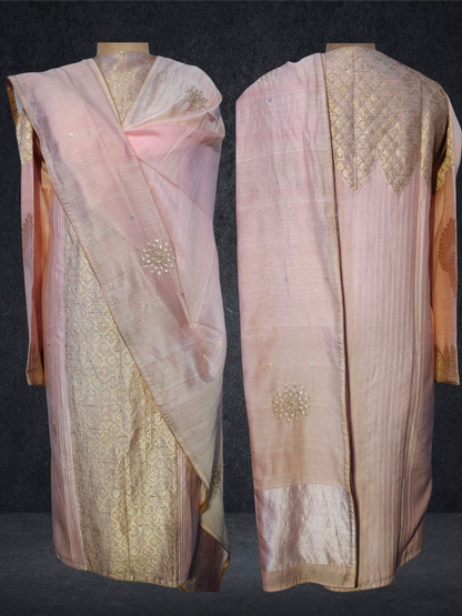 Semi Stitched Formal chanderi Suitset