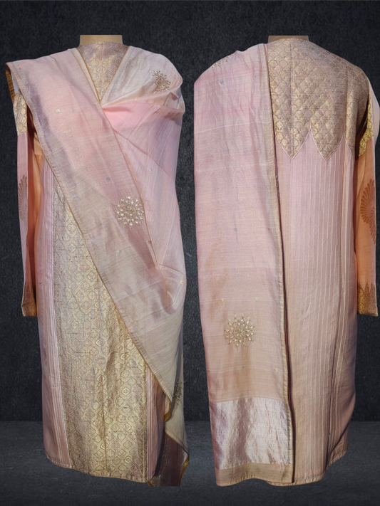 Semi Stitched Formal chanderi Suitset