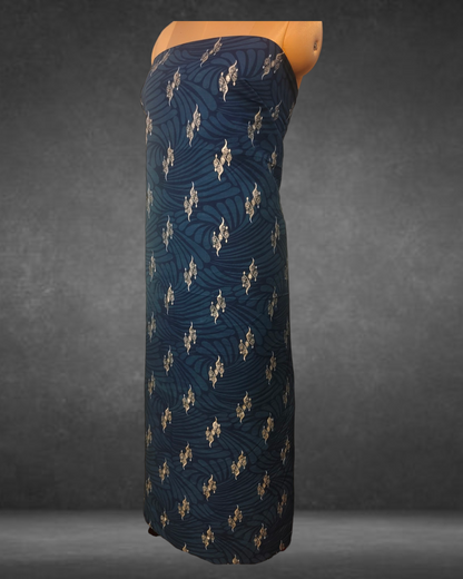Discharge printed pure cotton Indigo fabric