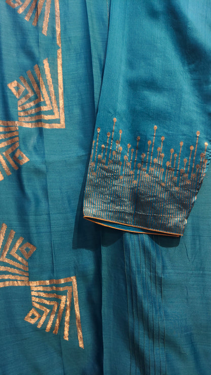 Semi Stitched Chanderi Formal Suitset