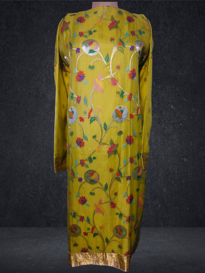 Semi Stitched Formal chanderi Kurta