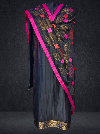 Semi Stitched Formal chanderi Suitset