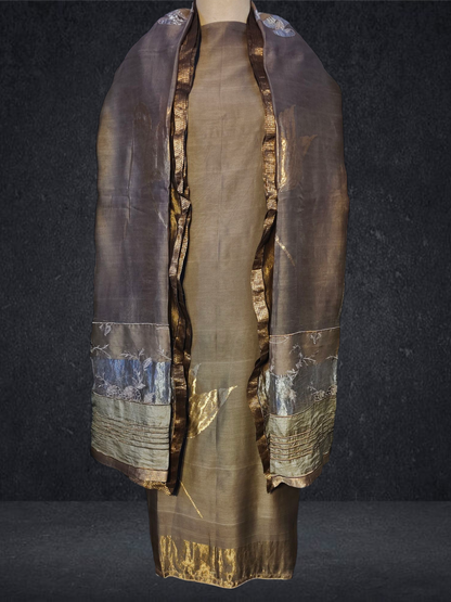 Semi Stitched Chanderi Formal Suitset