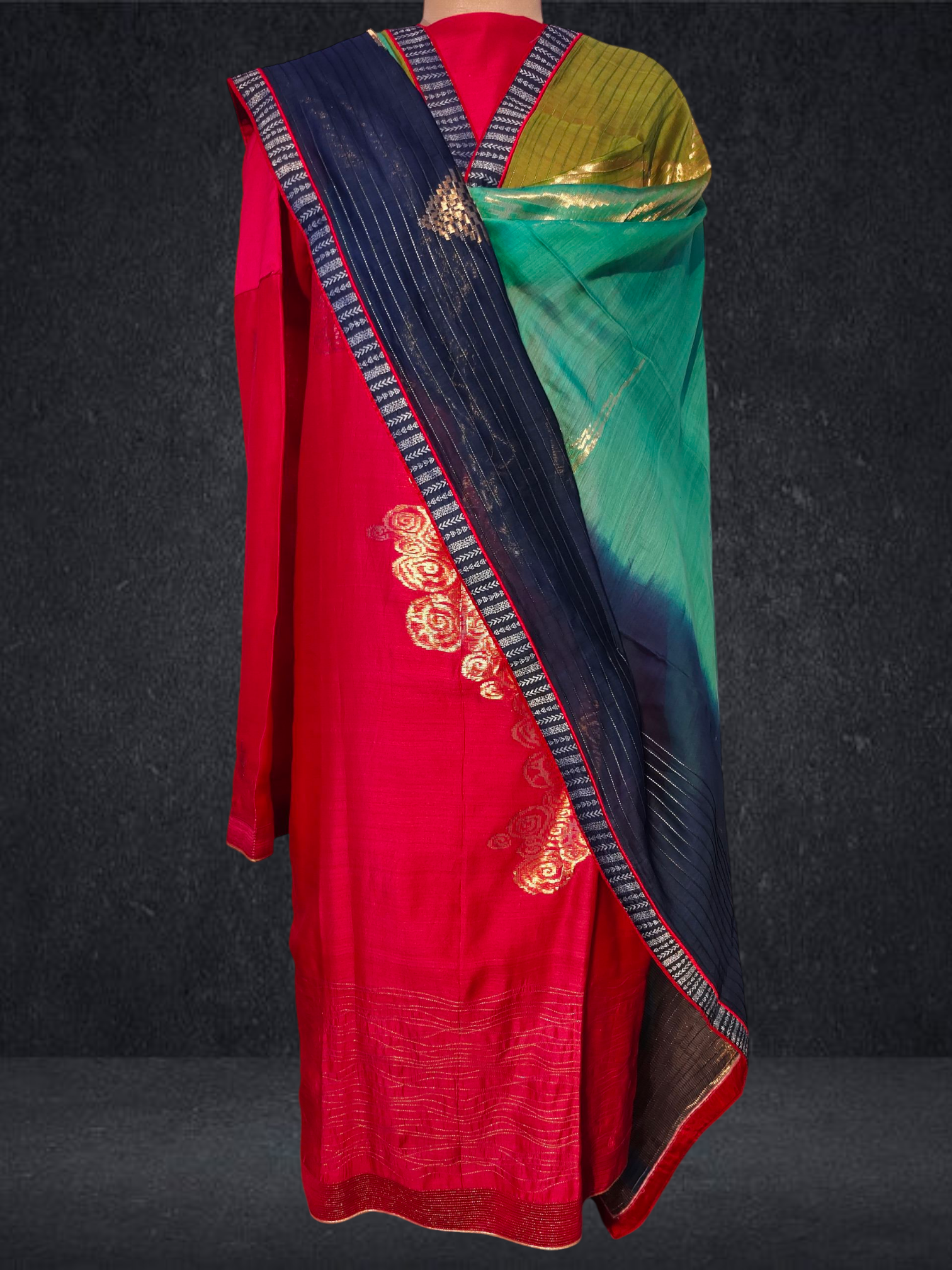 Semi Stitched Formal chanderi Suitset VISHAL KAPUR