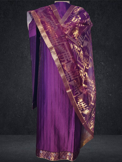 Semi Stitched Formal chanderi Suitset