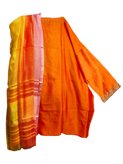 Semi Stitched formal Chanderi Suitset