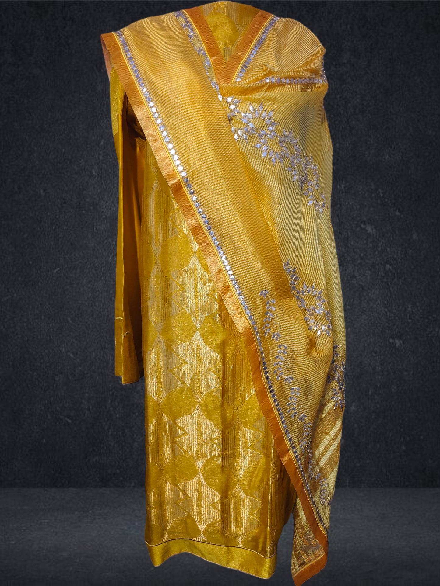 Semi Stitched Formal chanderi Suitset
