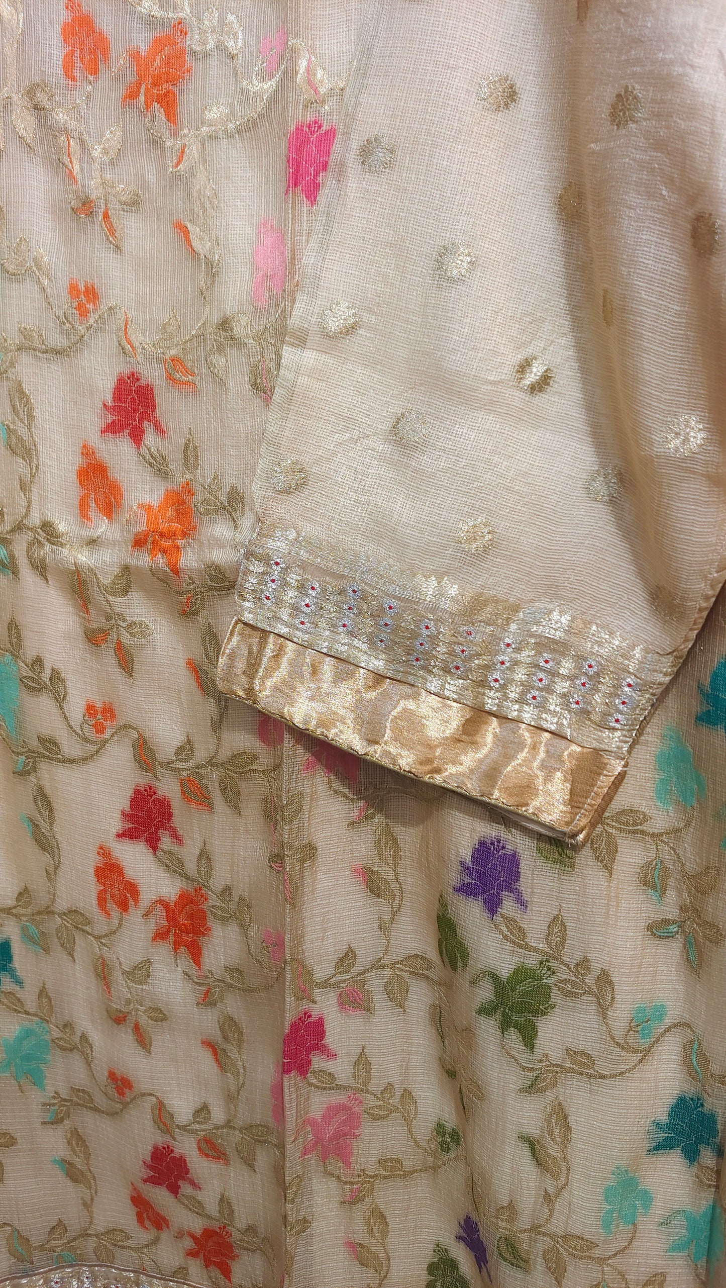 Semi Stitched Chanderi Formal Suitset