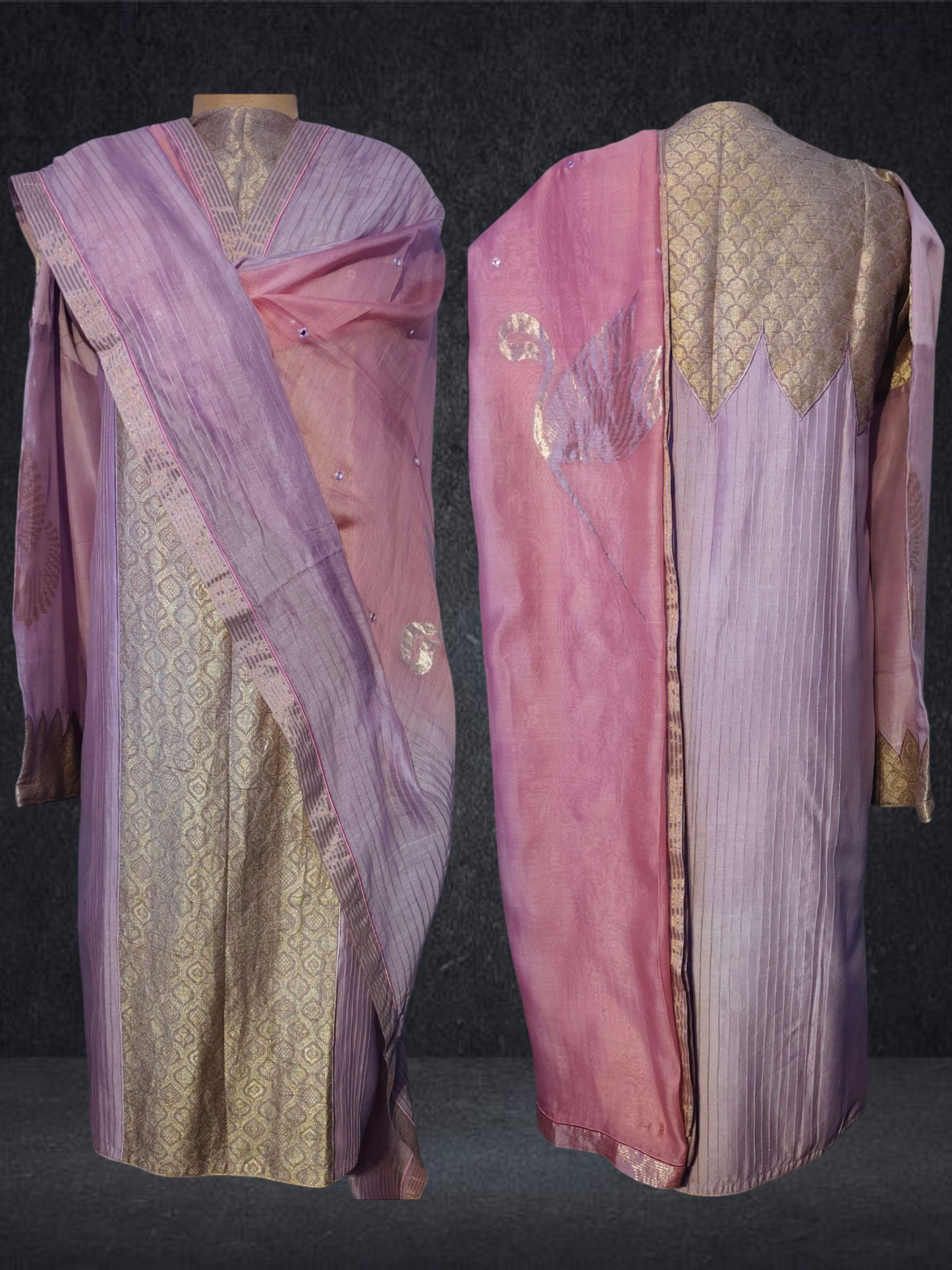 Semi Stitched Formal chanderi Suitset