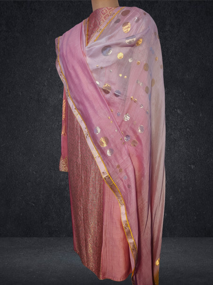 Semi Stitched Formal chanderi Suitset