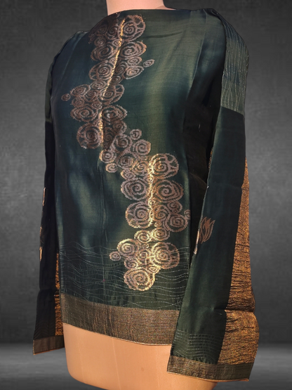 Semistitched Zari Woven Short Tunic