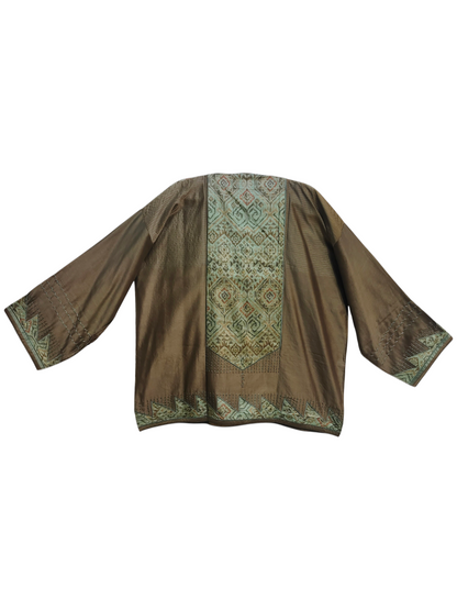 Semi Stitched Chanderi Ajrakh Short Tunic