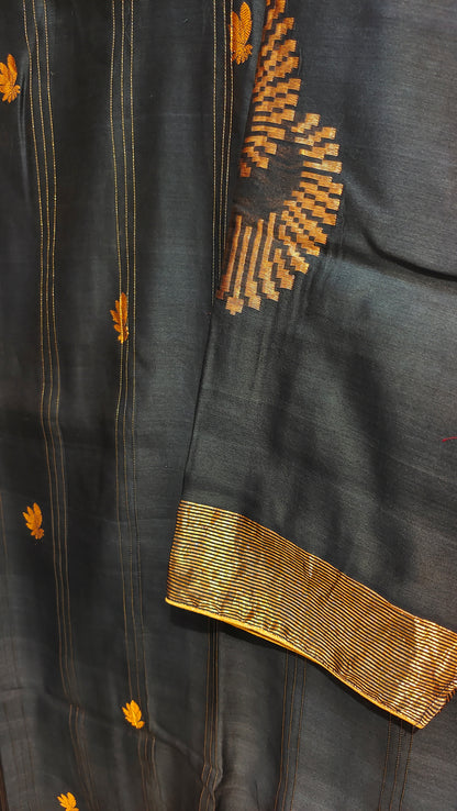 Semi Stitched Chanderi Formal Suitset