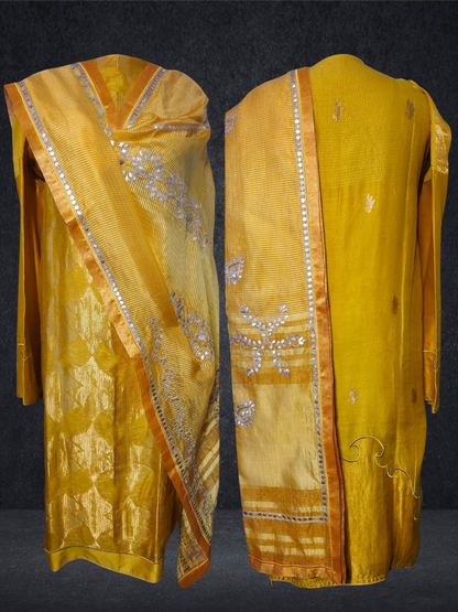 Semi Stitched Formal chanderi Suitset