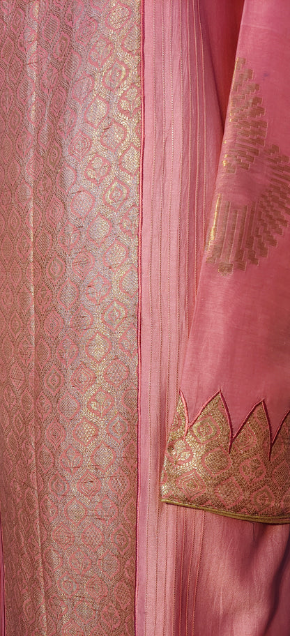 Semi Stitched Formal chanderi Suitset