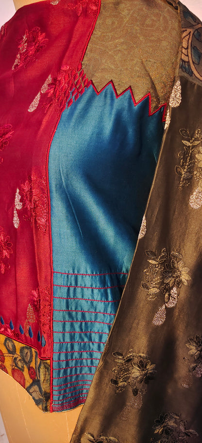 Semistitched Chanderi Ɓlouse