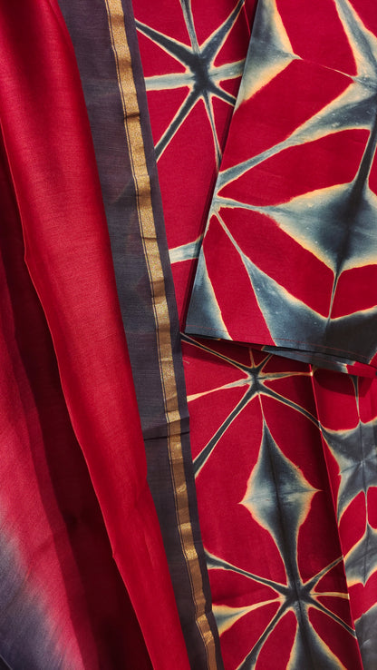Semi Stitched Chanderi Casual suitset