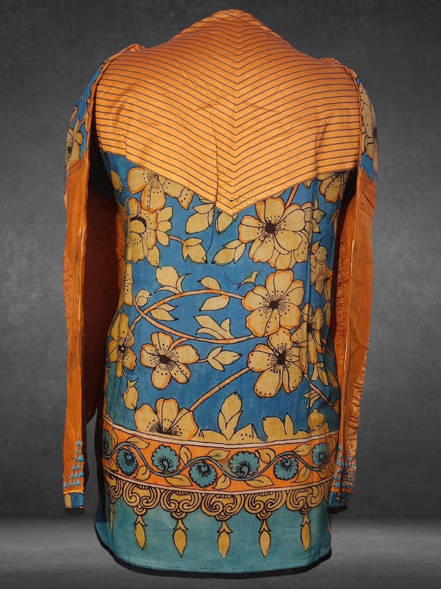 Semistitched Chanderi Kalamkari Short Tunic