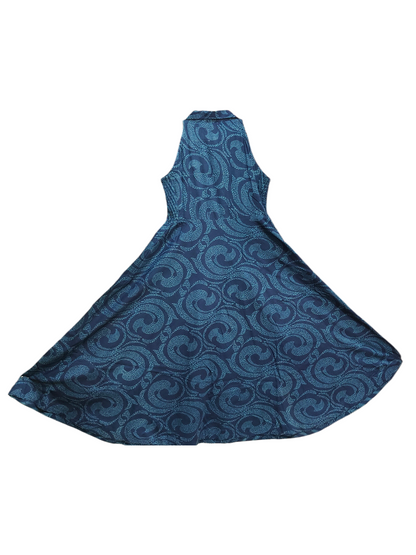 Stitched Cotton Indigo blockprinted sleeveless Frock
