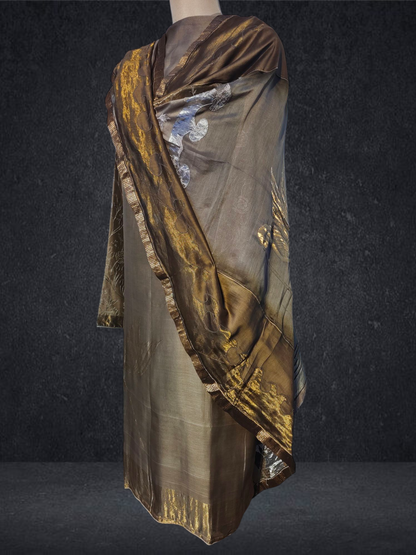 Semi Stitched Chanderi Formal Suitset