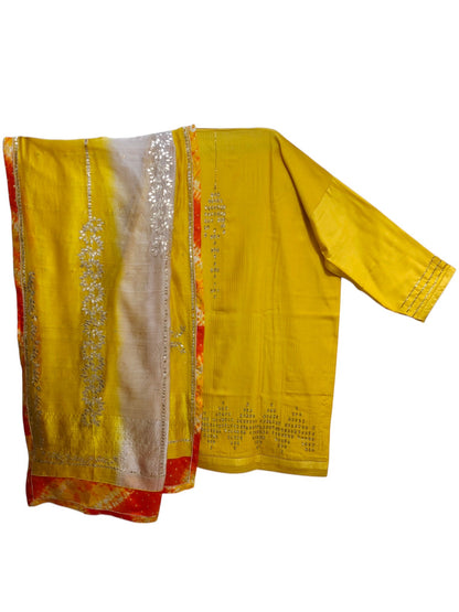 Semi Stitched Chanderi Formal Suitset