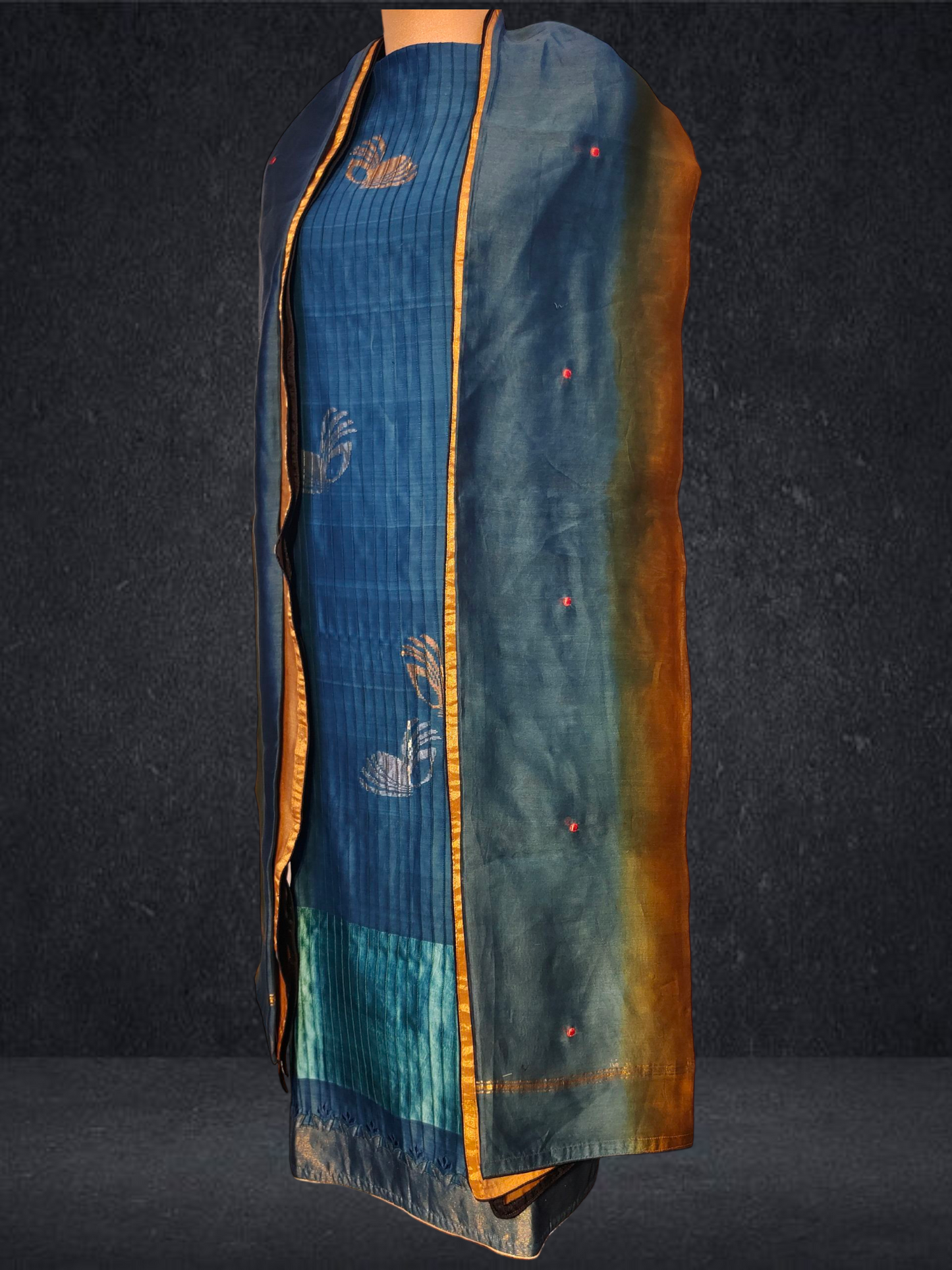 Semi Stitched Formal chanderi Suitset