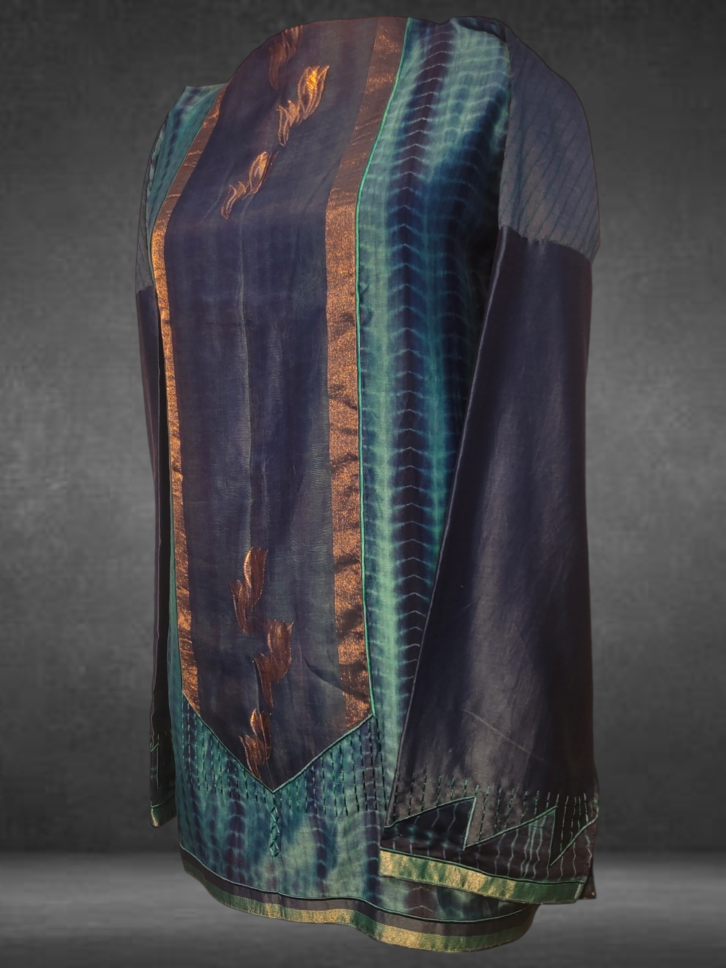 Semistitched Chanderi Shibori Short Tunic