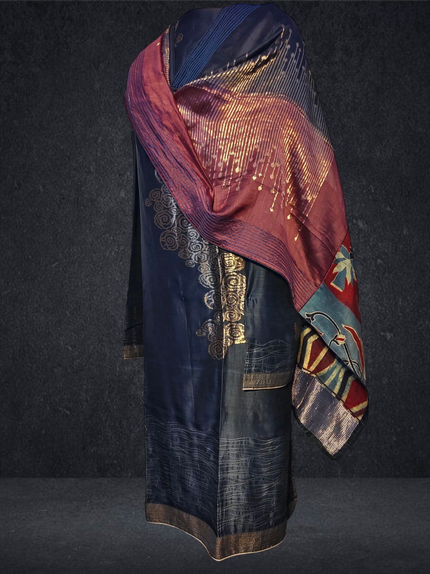 Semi Stitched Formal chanderi Suitset